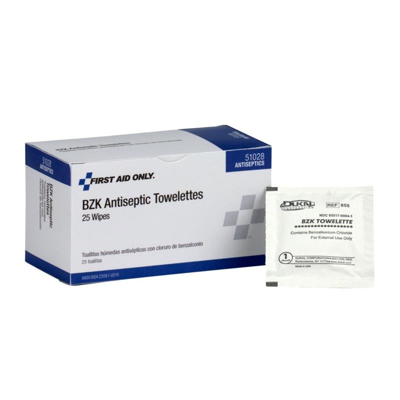 BZK ANTISEPTIC WIPES 25 PER BOX - Ointments and Antiseptics